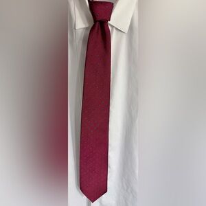 Jos. A. Bank Burgundy Silk Tie with Blue Dots